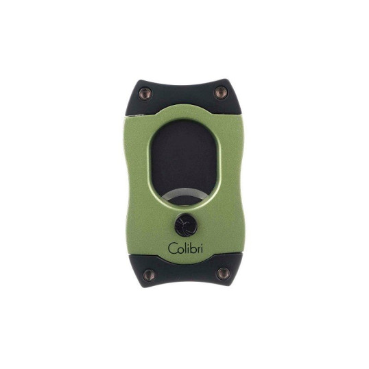 Colibri S-Cut Green, fekete színű nemesacél pengéjü guillotine szivarvágó 26mm - zöld