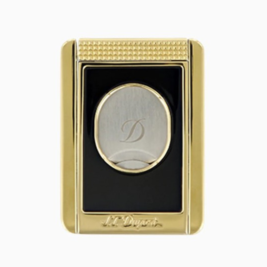 S.T. Dupont szivarvágó és szivartartó egyben, arany és fekete színű 