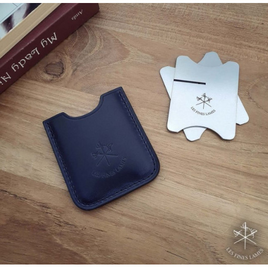 Les Fines Lames szivartartó, borjúbőr tokkal - petrolkék