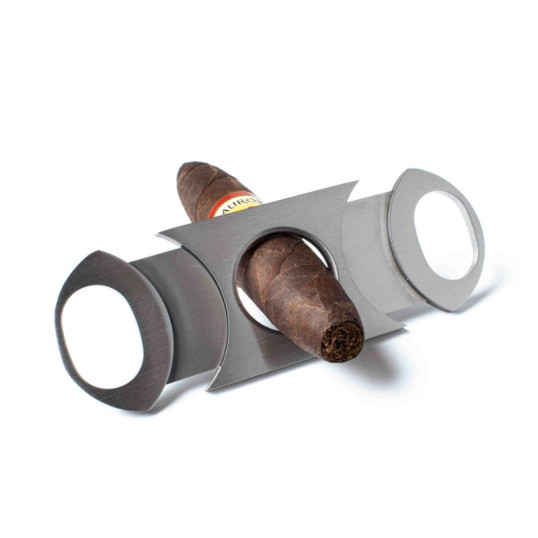 Dupla pengés, kétujjas szivar vágó, rozsdamentes acélból - 6