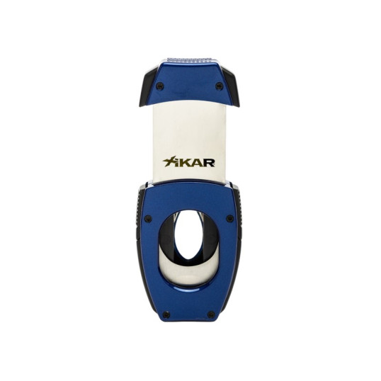 Xikar Flip Dual Cutter dupla pengés szivar és ékvágó 64-es szivar gyűrű méretig - Fekete és kék színű