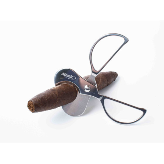 Szivarvágó olló 9,7 cm hosszú, króm színű - Atomic