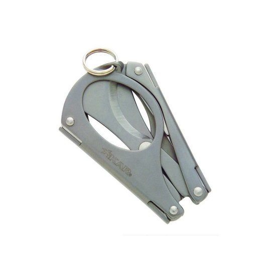 Xikar MTX Multi-Tool Bead Blast, nemesacél szivar vágó olló, praktikus szivaros kiegészítőkkel - szürke