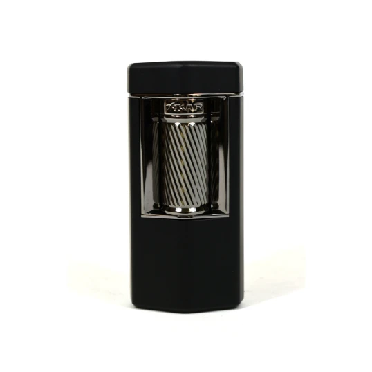 Xikar Meridian Matte Black - Gunmetal Soft Flame szivaros öngyújtó nagy méretű szivarokhoz is - matt fekete - Meridian
