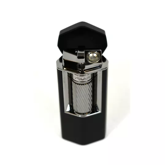 Xikar Meridian Matte Black - Gunmetal Soft Flame szivaros öngyújtó nagy méretű szivarokhoz is - matt fekete