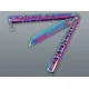 Szivárvány színű pillangókés perforált fém markolattal – balisong kés (22 cm) - Kések – praktikus úti eszközök