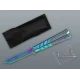 Szivárvány balisong kiképző kés cápafej mintás pengével – 24 cm, tokkal - Kések – praktikus úti eszközök