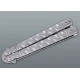 Ezüst színű balisong kiképző kés lyukacsos pengével – 22 cm - Kések – praktikus úti eszközök