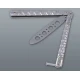 Ezüst színű balisong kiképző kés lyukacsos pengével – 22 cm - Kések – praktikus úti eszközök