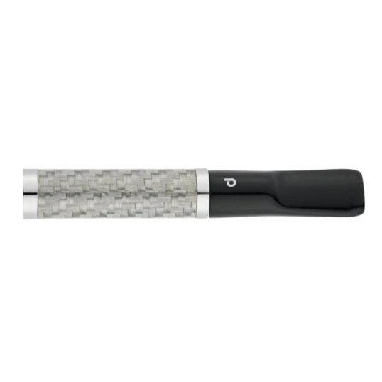 Denicotea cigaretta szipka ezüst geometriai mintával, lakkozott felülettel, slim adapterrel – 69 mm