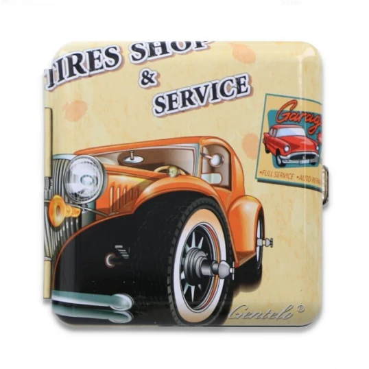 Gentelo fém cigaretta tárca 20 szál cigarettának - Tires shop & Service mintával - Cigaretta- és dohánytárca