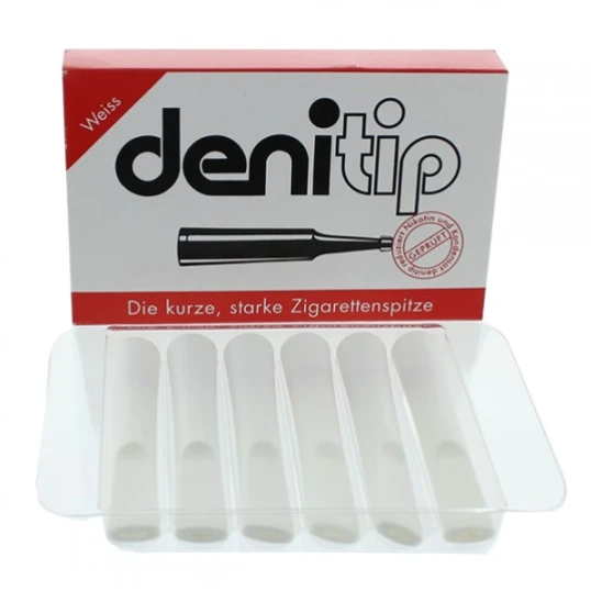 Denitip fehér színű cigaretta szipka, 6 darabos csomagolásban - 50mm - Denitip szipka