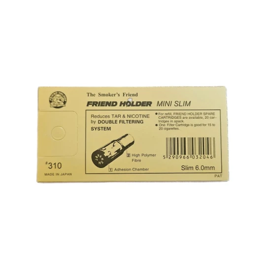 Friend Holder MINI SLIM cigarettaszipka ezüst/fekete + 6 db szűrőbetét