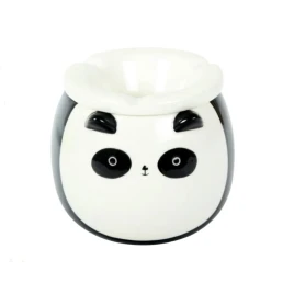Panda hamutartó – szélálló kerámia, fekete-fehér, fedeles