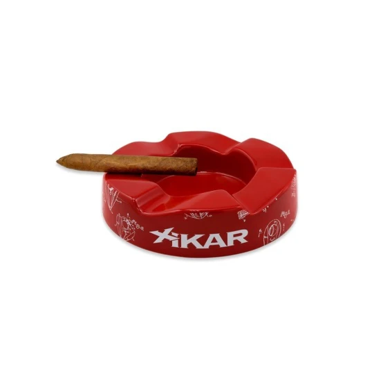 Xikar Wave mintás kerámia szivar hamutartó 6 szivar - piros - Szivarhamutálak