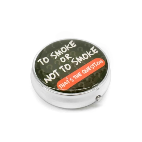 Kör alakú zsebhamutál - To Smoke or Not to Smoke feliratal - fekete - Nemzeti Dohányboltok és szivar szaküzletek számára