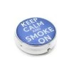Kör alakú zsebhamutál - Keep Calm and Smoke On felirattal - kék