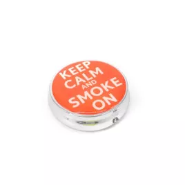 Kör alakú zsebhamutál - Keep Calm and Smoke On felirattal - piros