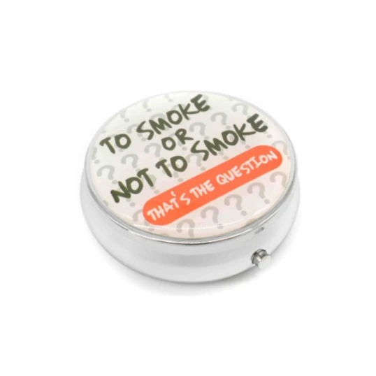 Kör alakú zsebhamutál - To Smoke or Not to Smoke feliratal - fehér - Nemzeti Dohányboltok és szivar szaküzletek számára