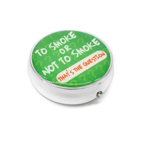 Kör alakú zsebhamutál - To Smoke or Not to Smoke feliratal - zöld - Nemzeti Dohányboltok és szivar szaküzletek számára