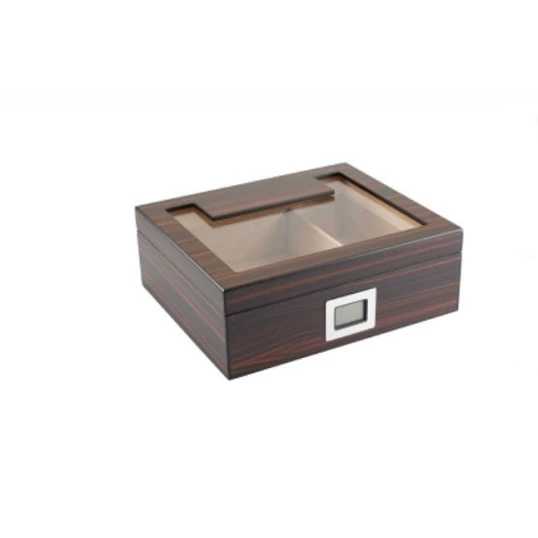 Faro humidor szett 30-40 szál szivar részére, cédrusfa belső, párásítóval, digitális hygrométerrel, dupla pengés szivarvágóval, szivar hamutartóval - Szivaros ajándék szettek