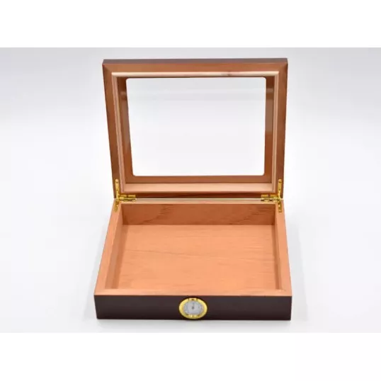 Angelo üvegtetős humidor 30 szivar részére, cédrusfa szivar tároló – bordó