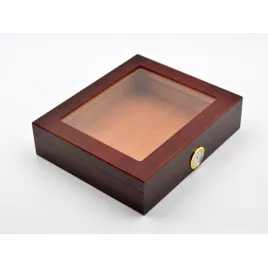 Angelo üvegtetős humidor 30 szivar részére, cédrusfa szivar tároló – bordó
