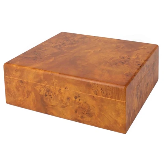 Angelo humidor 25 szál szivar részére, gyökérfa mintás szivar tároló doboz, belső hygrométerrel, párásítóval + AJÁNDÉK szett! - Humidor 20-40 szál szivarnak