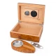 Angelo humidor 25 szál szivar részére, gyökérfa mintás szivar tároló doboz, belső hygrométerrel, párásítóval + AJÁNDÉK szett! - Humidor 20-40 szál szivarnak