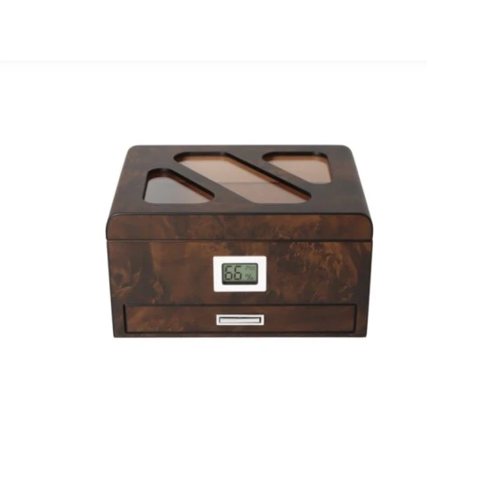 Elegáns szivar doboz 35-40 szál szivar, cédrusfa humidor külső digitális hygrométer és párosítóval + szivaros szett - Humidor 20-40 szál szivarnak
