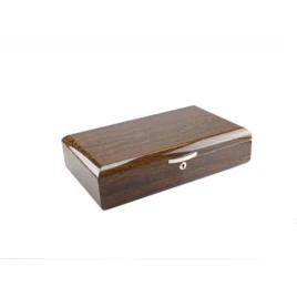 Faro humidor 60 szál szivar részére, cédrusfa belső, párásítóval, digitális hygrométerrel, kulccsal, mahagóni színű