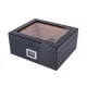 Humidor 40 szál szivar részére, cédrusfa szivar doboz üvegtetővel, párásítóval,digitális hygrométerrel - carbon mintás, Angelo