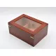 Angelo humidor 50-75 szál szivar részére, barna színű, cédrusfa belső, üvegtető, párásító, digitális hygrométer