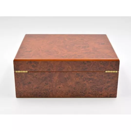 Angelo gyökérmintás humidor 40 szivarhoz, cédrusfa szivar tároló doboz digitális hygrométerrel - Humidor 40-80 szál szivarnak