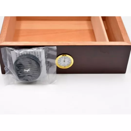 Angelo humidor 40 szivarhoz, cédrusfa szivar tároló doboz külső hygrométerrel – vörösesbarna - OUTLET - Outlet humidorok