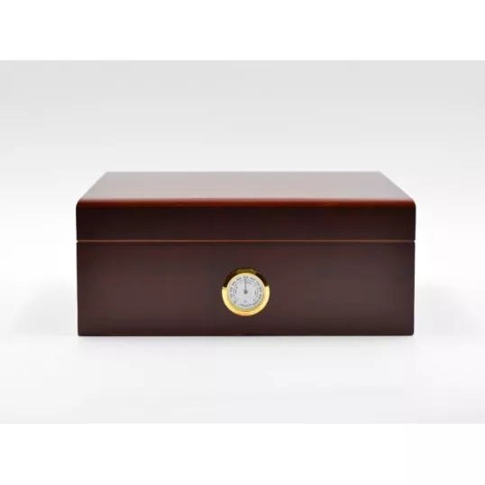 Angelo humidor 40 szivarhoz, cédrusfa szivar tároló doboz külső hygrométerrel – vörösesbarna - OUTLET - Outlet humidorok