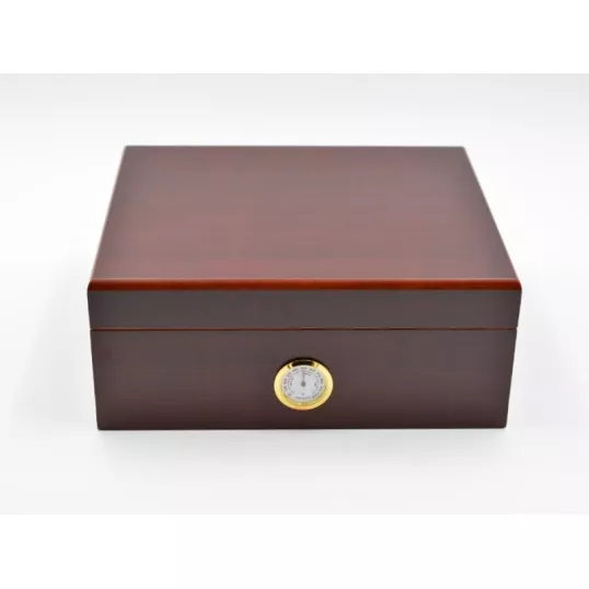 Angelo humidor 40 szivarhoz, cédrusfa szivar tároló doboz külső hygrométerrel – vörösesbarna - OUTLET - Outlet humidorok