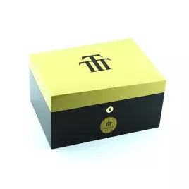 Trinidad - lakkozott fekete és sárga spanyol cédrusfa humidor kb 70 szál szivar részére