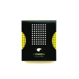 Cohiba cédrus fával bélelt utazó humidor 5-6 szál szivar részére-fekete és sárga