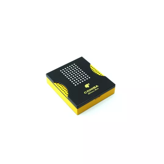 Cohiba cédrus fával bélelt utazó humidor 5-6 szál szivar részére-fekete és sárga
