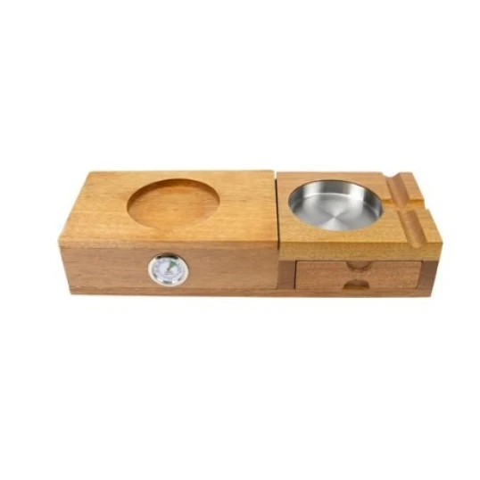 Szivarkészlet cédrusfa tárolóval – hamutartóval, szivarvágóval, higrométerrel és párásítóval - Humidor 5-20 szál szivarnak