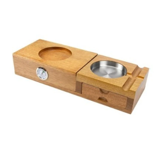 Szivarkészlet cédrusfa tárolóval – hamutartóval, szivarvágóval, higrométerrel és párásítóval - Humidor 5-20 szál szivarnak