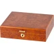 Humidor 10–15 szál szivar részére – gyökérfa mintás barna kivitel, párásítóval és szivarollóval - Humidor 5-20 szál szivarnak