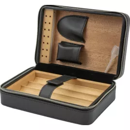 Passatore bőr borítású utazó humidor 4 szál szivar részére – cédrusfa belsővel
