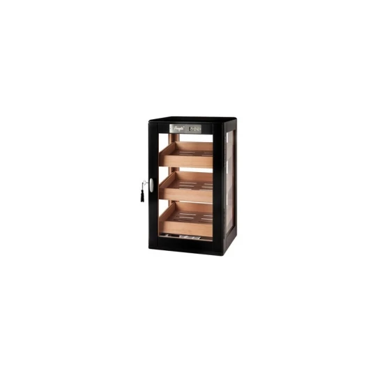 Angelo üveges humidor szekrény 90–110 szivarhoz, cédrusfa belsővel, digitális hygrométerrel - Humidor 80-150 szál szivarnak