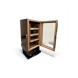 Faro humidor szekrény 100 szál szivar részére, spanyol cédrusfa belsővel, digitális hygrométerrel, LED világítással, üvegajtóval