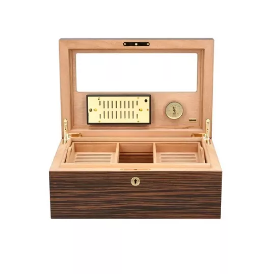 Adorini Vittoria Grande Deluxe Humidor spanyol cédrusfa belsővel, kivehető tálcával, akár 150 szál szivar részére