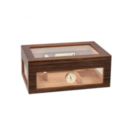 Adorini Treviso Grande Deluxe humidor ébenfa borítással – körbe üveges szivartároló 100 szál szivarhoz