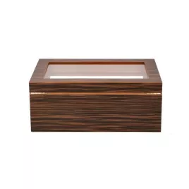 Adorini Treviso Grande Deluxe humidor ébenfa borítással – körbe üveges szivartároló 100 szál szivarhoz