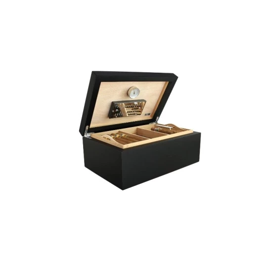 Adorini Torino Grande Deluxe humidor – fekete, nagy méretű szivardoboz, 125 szál szivar részére